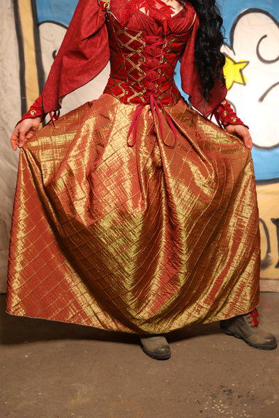 Tulip Skirt in Sunrise Pintuck - The Goldenberry Collection