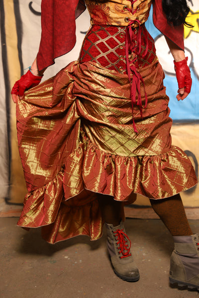 Swoon Skirt in Sunrise Pintuck - The Goldenberry Collection