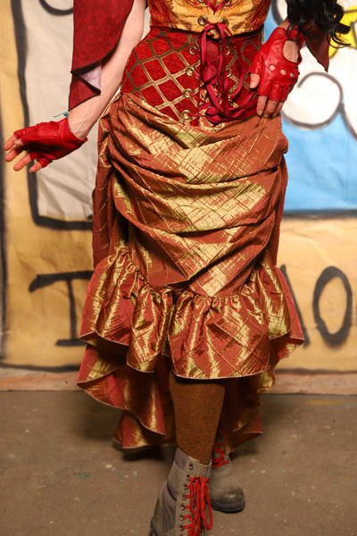 Swoon Skirt in Sunrise Pintuck - The Goldenberry Collection