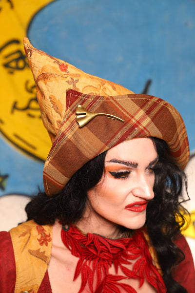 Crooked Point Hat in Cornbread Floral - The Goldenberry Collection