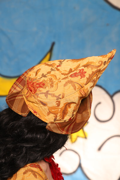 Crooked Point Hat in Cornbread Floral - The Goldenberry Collection