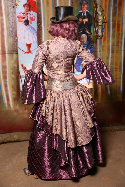 Detachable Flounce Sleeves in Dusty Plum Damask - "Foolish Mortals Collection"