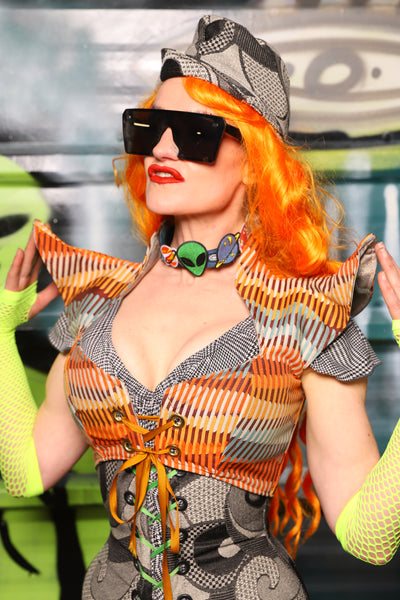 Cropped Faerie Corset in Painted Dunes - The Gilded Galaxy Collection