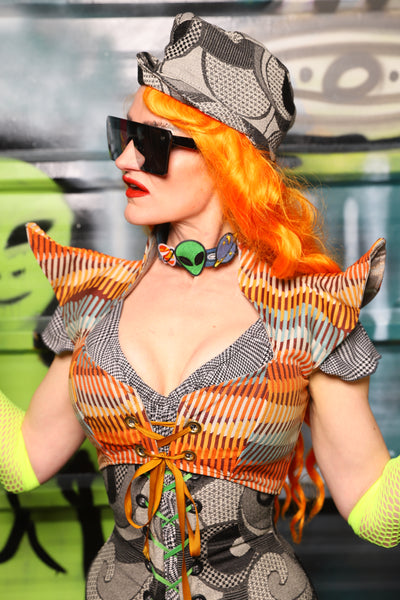 Cropped Faerie Corset in Painted Dunes - The Gilded Galaxy Collection