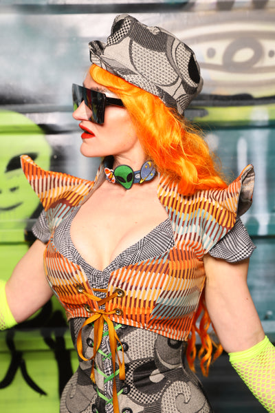 Cropped Faerie Corset in Painted Dunes - The Gilded Galaxy Collection