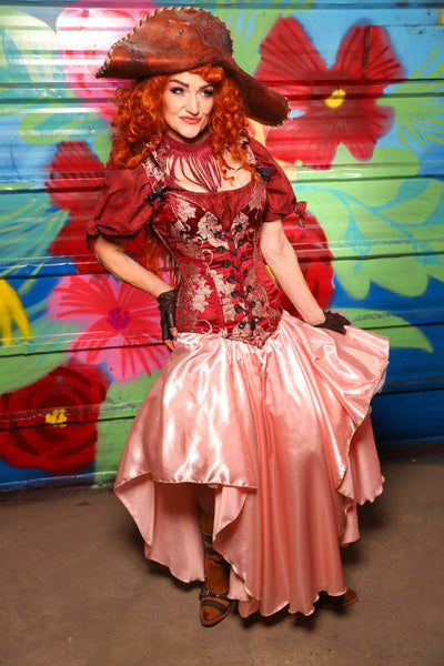 Crescent Skirt in Pearl Pink Satin - Day 15 of "Celebrating 22 Years of Damsel"