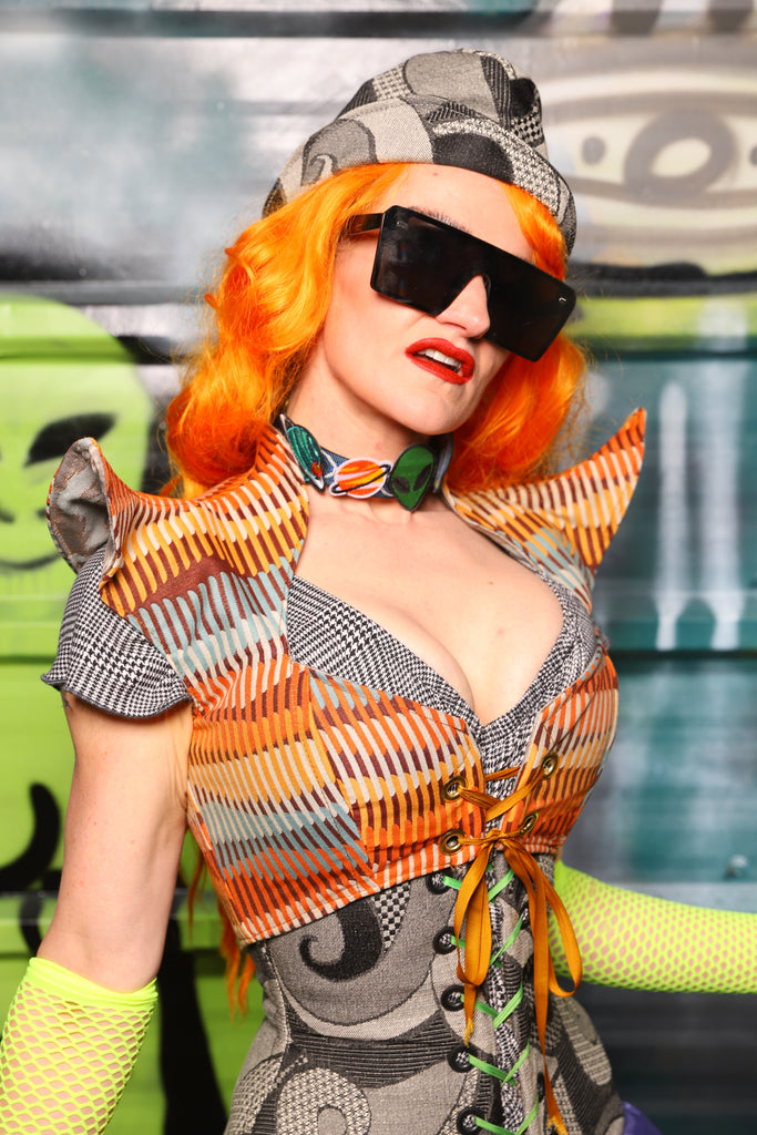 Cropped Faerie Corset in Painted Dunes - The Gilded Galaxy Collection
