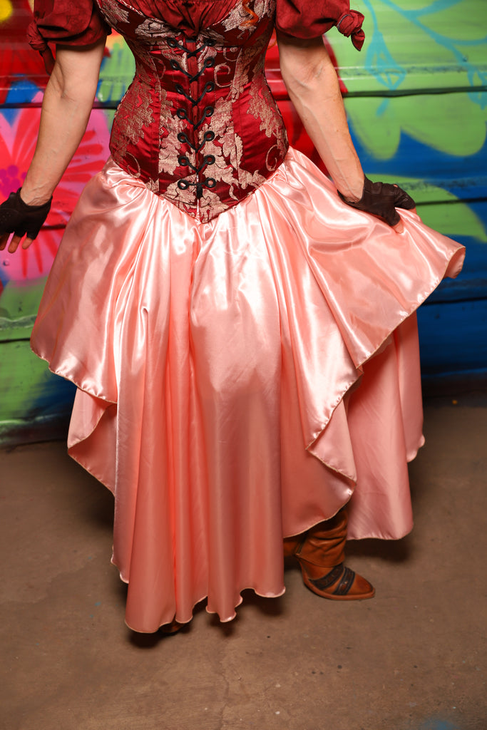 Crescent Skirt in Pearl Pink Satin - Day 15 of "Celebrating 22 Years of Damsel"