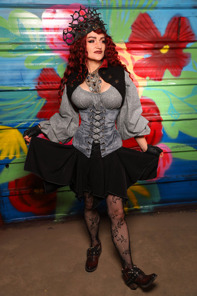 Mini Fairy Skirt in Black Soft Rayon - Day 17 of "Celebrating 22 Years of Damsel"