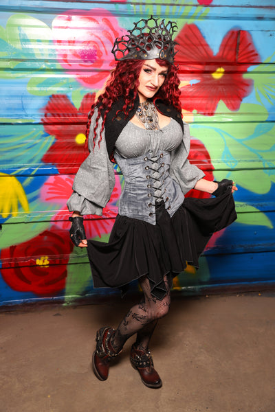 Mini Fairy Skirt in Black Soft Rayon - Day 17 of "Celebrating 22 Years of Damsel"