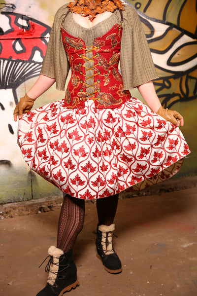 29-Mini Tulip Skirt in Terracotta Floral - The Gnomenclature Collection