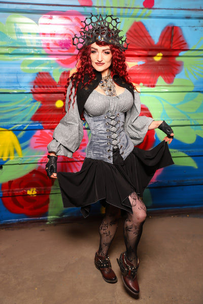 Mini Fairy Skirt in Black Soft Rayon - Day 17 of "Celebrating 22 Years of Damsel"