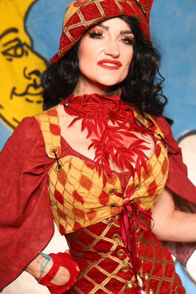 Cropped Courtier in Festival Diamond *PLEASE order by BUST Measurement, NOT waist!* - The Goldenberry Collection