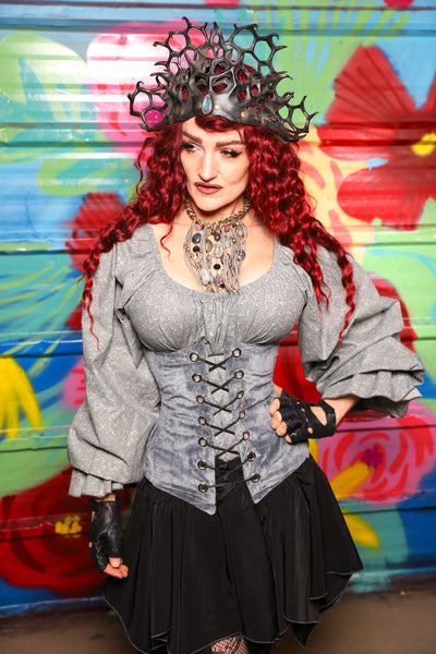 Wench Corset in Saltworn Gray - Day 17 of "Celebrating 22 Years of Damsel"