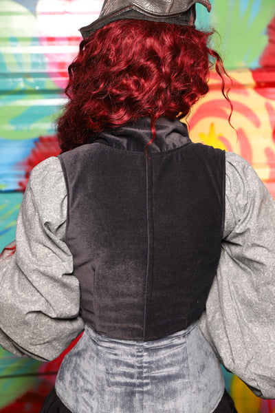 Cropped Vixen w/collar in Storm Gray Suede - Day 17 of "Celebrating 22 Years of Damsel"