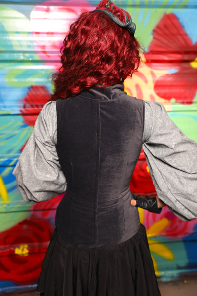 Courtier Corset in Storm Gray Suede- Day 17 of "Celebrating 22 Years of Damsel"
