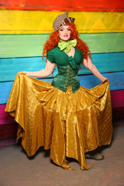 Drop Waist Fairy Skirt in Gold Pintuck #19 - The Magically Delicious Collection