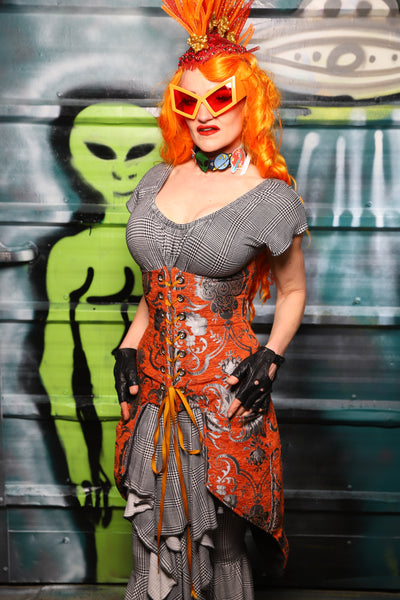 Siren Underbust Corset in Goldfish Medallion - The Gilded Galaxy Collection
