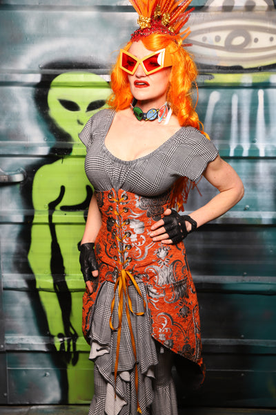 Siren Underbust Corset in Goldfish Medallion - The Gilded Galaxy Collection