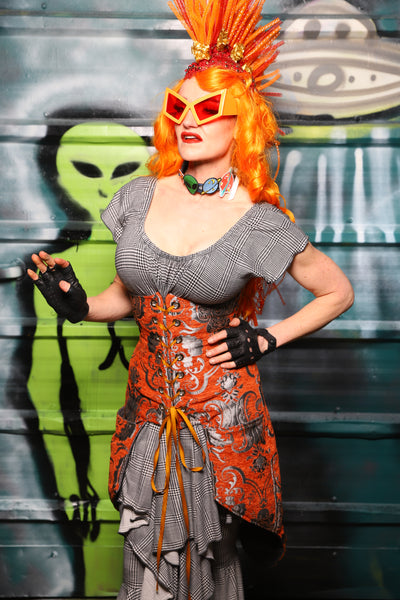 Siren Underbust Corset in Goldfish Medallion - The Gilded Galaxy Collection