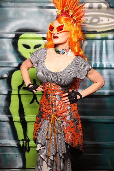 Siren Underbust Corset in Goldfish Medallion - The Gilded Galaxy Collection