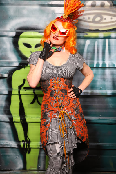 Siren Underbust Corset in Goldfish Medallion - The Gilded Galaxy Collection