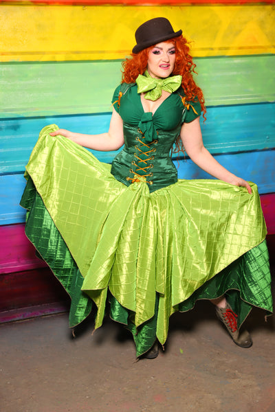 Fairy Skirt in Electric Green Pintuck #24 - The Magically Delicious Collection