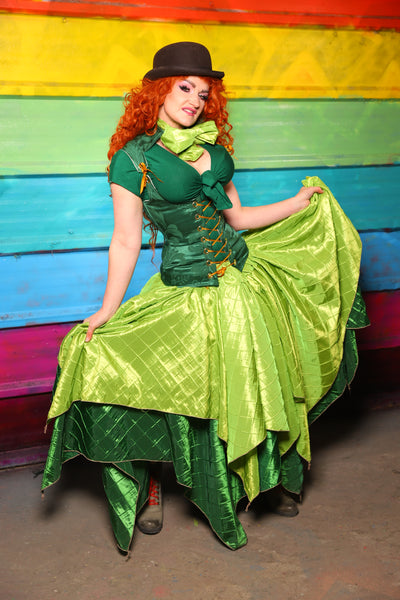 Fairy Skirt in Electric Green Pintuck #24 - The Magically Delicious Collection