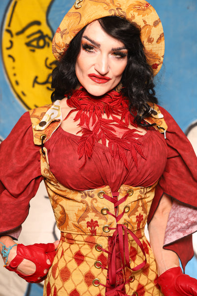 Cropped Dapper Vixen in Cornbread Floral - The Goldenberry Collection