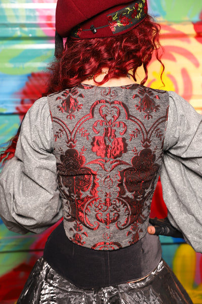 Cropped Marie Bodice in Bloodstone Medallion - Day 18 of "Celebrating 22 Years of Damsel"