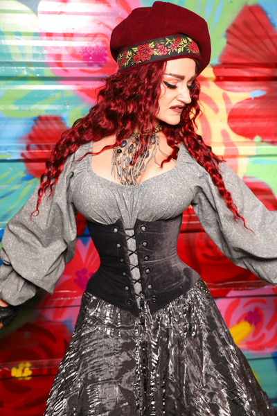 Petite Wench Corset in Storm Gray Suede - Day 18 of "Celebrating 22 Years of Damsel"
