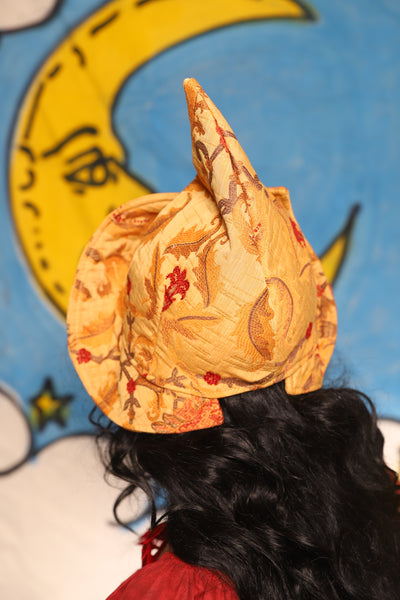 Pixie Hat in Cornbread Floral - The Goldenberry Collection