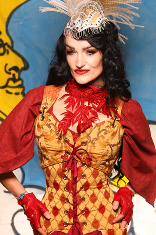 Cropped Courtier in Cornbread Floral *PLEASE order by BUST Measurement, NOT waist!* - The Goldenberry Collection