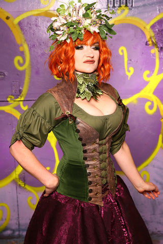 Buccaneer Corset Green Velvet #6 - Moss & Maple Collection