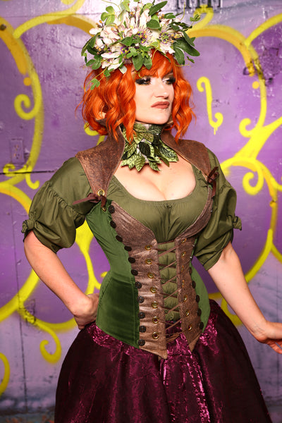 Buccaneer Corset Green Velvet #6 - Moss & Maple Collection