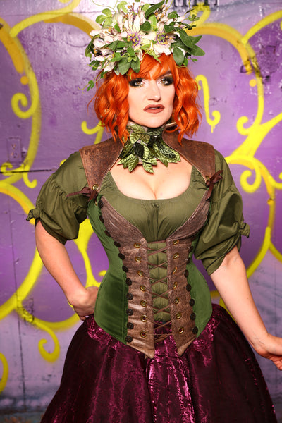 Buccaneer Corset Green Velvet #6 - Moss & Maple Collection