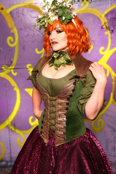 Buccaneer Corset Green Velvet #6 - Moss & Maple Collection