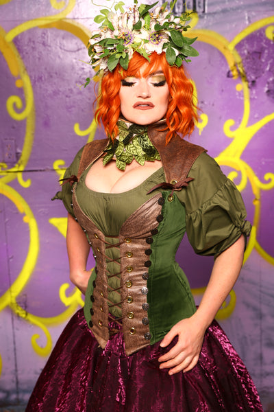 Buccaneer Corset Green Velvet #6 - Moss & Maple Collection