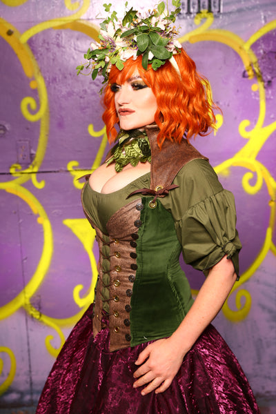 Buccaneer Corset Green Velvet #6 - Moss & Maple Collection