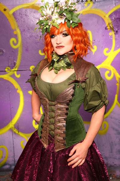 Buccaneer Corset Green Velvet #6 - Moss & Maple Collection