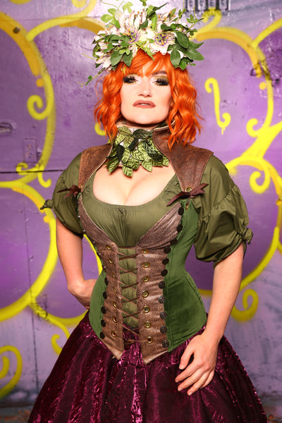 Buccaneer Corset Green Velvet #6 - Moss & Maple Collection