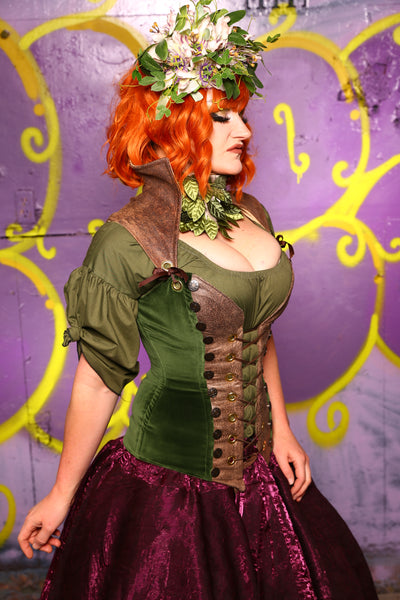 Buccaneer Corset Green Velvet #6 - Moss & Maple Collection