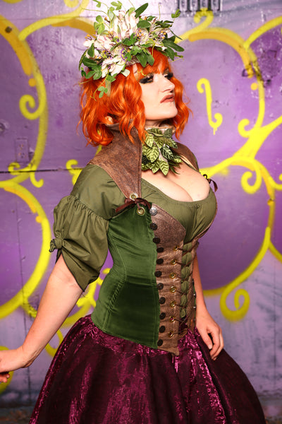 Buccaneer Corset Green Velvet #6 - Moss & Maple Collection