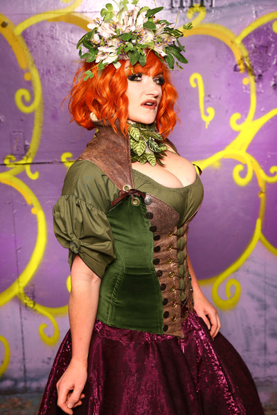 Buccaneer Corset Green Velvet #6 - Moss & Maple Collection