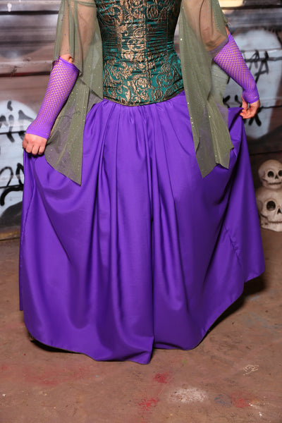 Tulip Skirt in Royal Purple matte Satin - The Sanderson Sisters Collection
