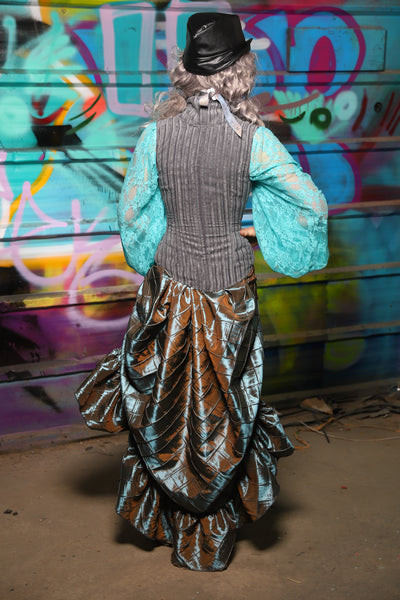 62. Swoon Skirt w/Ruffle in Moonbeam Pintuck - The "Love at Frost Sight" Collection