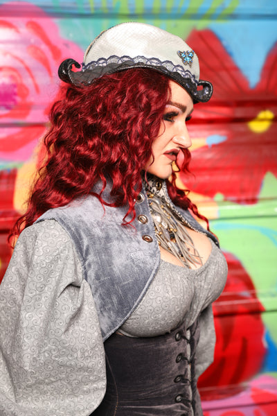 Lace Up Vest in Saltworn Gray - Day 18 of "Celebrating 22 Years  of Damsel"