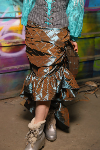 62. Swoon Skirt w/Ruffle in Moonbeam Pintuck - The "Love at Frost Sight" Collection