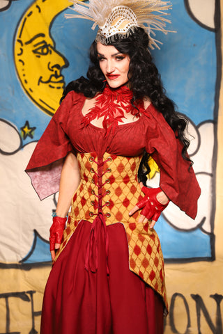 Petite Siren Corset w/ Pockets in Festival Diamond - The Goldenberry Collection