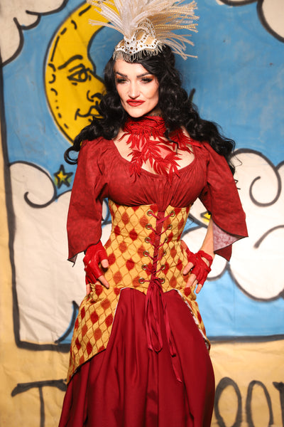 Petite Siren Corset w/ Pockets in Festival Diamond - The Goldenberry Collection